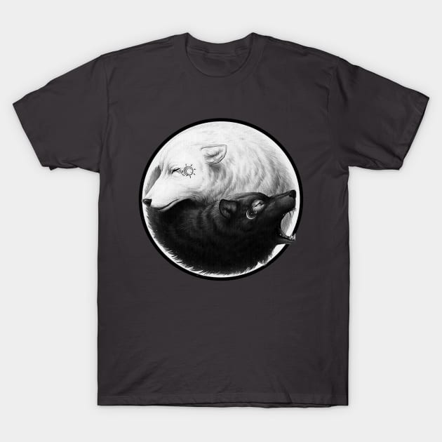 Wolf Ying-Yang T-Shirt by Farsthary